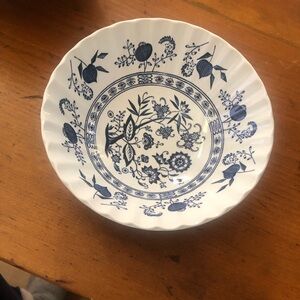 6 J&G Meakin Blue Nordic “Blue Onion” Cereal Bowls Ironstone England 6.5” VTG
